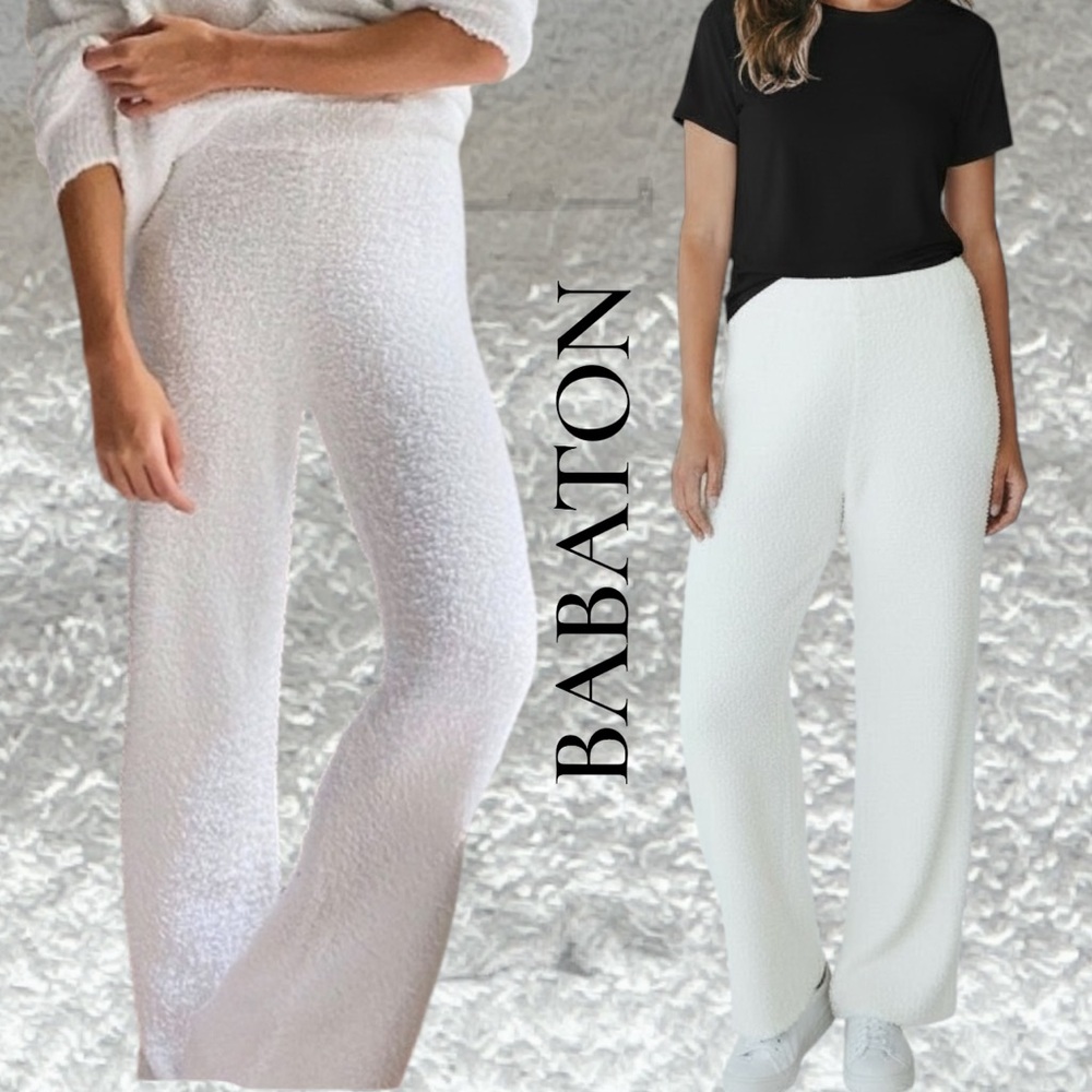 BABATON White Textured Cozy Lounge Pants